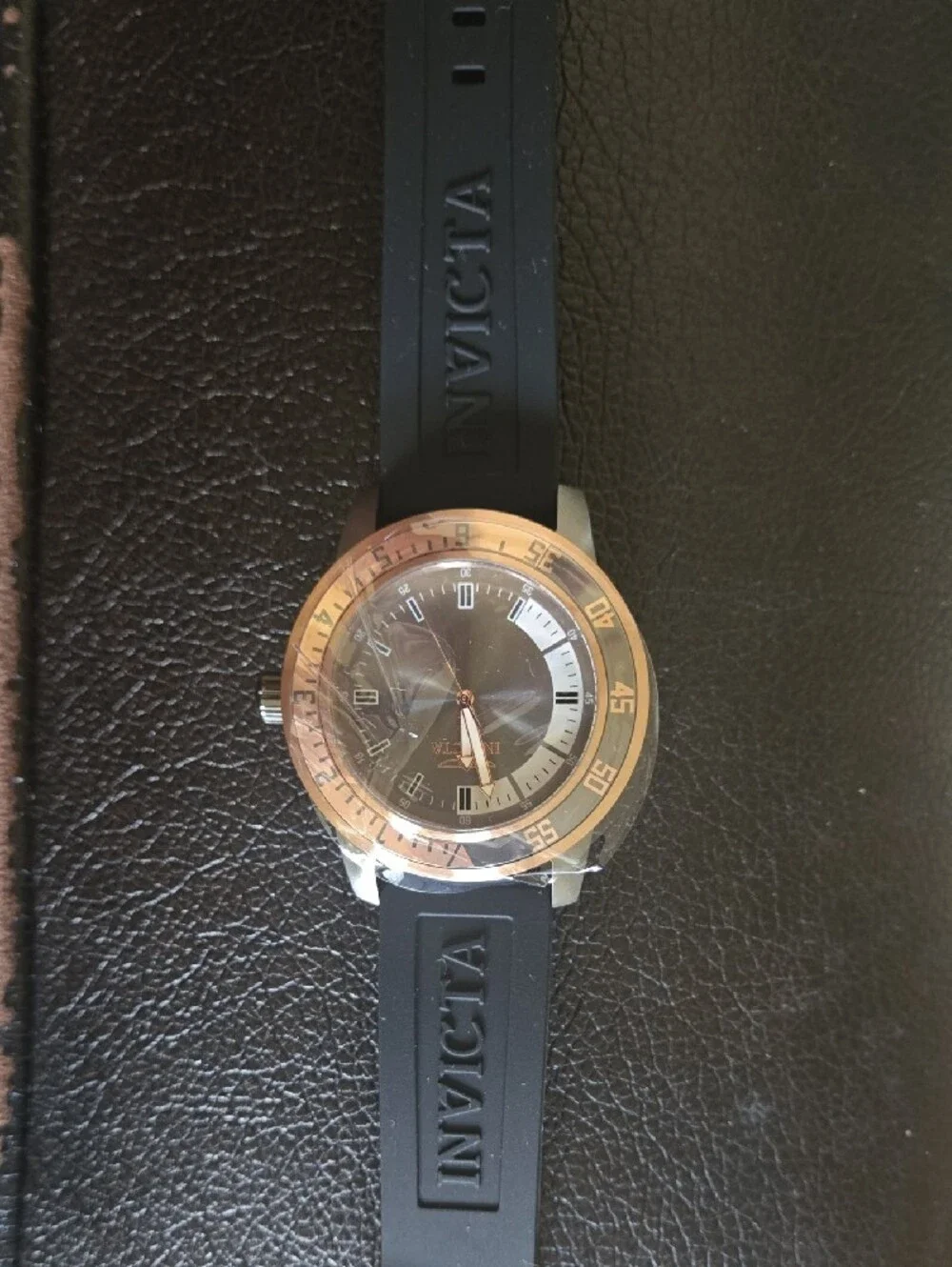 Invicta Men’s Green Dial Rose Gold-Tone Bezel Watch